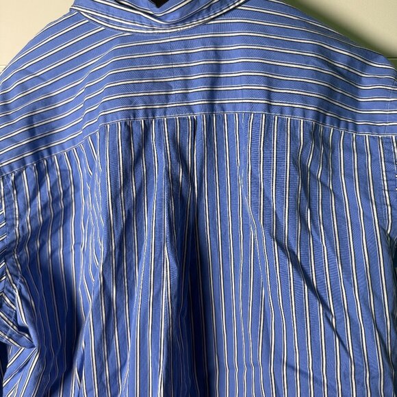 Ralph Lauren Classic Fit Long Sleeve Button Down Men's Shirt Sz. XL Blue & White - Picture 4 of 7